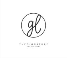 gl Initiale Brief Handschrift und Unterschrift Logo. ein Konzept Handschrift Initiale Logo mit Vorlage Element. vektor