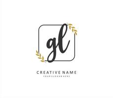 gl Initiale Brief Handschrift und Unterschrift Logo. ein Konzept Handschrift Initiale Logo mit Vorlage Element. vektor