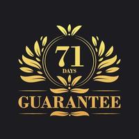 71 Tage Garantie Logo Vektor, 71 Tage Garantie Zeichen Symbol vektor
