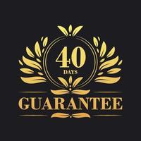 40 Tage Garantie Logo Vektor, 40 Tage Garantie Zeichen Symbol vektor