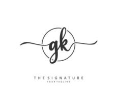 G k gk Initiale Brief Handschrift und Unterschrift Logo. ein Konzept Handschrift Initiale Logo mit Vorlage Element. vektor