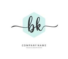 b k bk Initiale Brief Handschrift und Unterschrift Logo. ein Konzept Handschrift Initiale Logo mit Vorlage Element. vektor