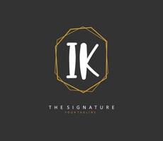 ich k ich k Initiale Brief Handschrift und Unterschrift Logo. ein Konzept Handschrift Initiale Logo mit Vorlage Element. vektor