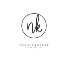 n k nk Initiale Brief Handschrift und Unterschrift Logo. ein Konzept Handschrift Initiale Logo mit Vorlage Element. vektor