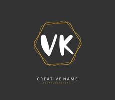 v k vk Initiale Brief Handschrift und Unterschrift Logo. ein Konzept Handschrift Initiale Logo mit Vorlage Element. vektor