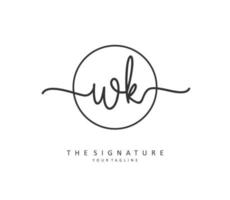 w k wk Initiale Brief Handschrift und Unterschrift Logo. ein Konzept Handschrift Initiale Logo mit Vorlage Element. vektor