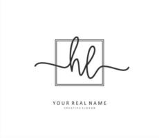 hl Initiale Brief Handschrift und Unterschrift Logo. ein Konzept Handschrift Initiale Logo mit Vorlage Element. vektor