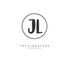 J L Initiale Brief Handschrift und Unterschrift Logo. ein Konzept Handschrift Initiale Logo mit Vorlage Element. vektor