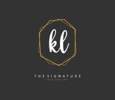 kl Initiale Brief Handschrift und Unterschrift Logo. ein Konzept Handschrift Initiale Logo mit Vorlage Element. vektor