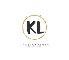 kl Initiale Brief Handschrift und Unterschrift Logo. ein Konzept Handschrift Initiale Logo mit Vorlage Element. vektor