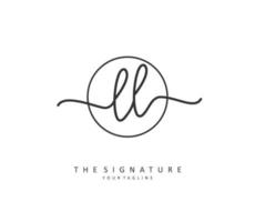 ll Initiale Brief Handschrift und Unterschrift Logo. ein Konzept Handschrift Initiale Logo mit Vorlage Element. vektor