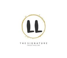 ll Initiale Brief Handschrift und Unterschrift Logo. ein Konzept Handschrift Initiale Logo mit Vorlage Element. vektor