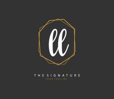 ll Initiale Brief Handschrift und Unterschrift Logo. ein Konzept Handschrift Initiale Logo mit Vorlage Element. vektor