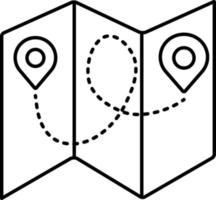 Liniensymbol für gefaltet vektor