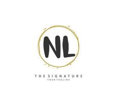 nl första brev handstil och signatur logotyp. en begrepp handstil första logotyp med mall element. vektor