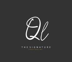 ql Initiale Brief Handschrift und Unterschrift Logo. ein Konzept Handschrift Initiale Logo mit Vorlage Element. vektor