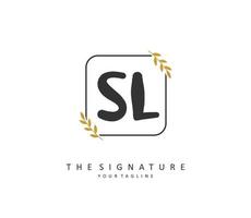 sl Initiale Brief Handschrift und Unterschrift Logo. ein Konzept Handschrift Initiale Logo mit Vorlage Element. vektor