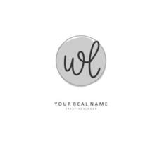 wl Initiale Brief Handschrift und Unterschrift Logo. ein Konzept Handschrift Initiale Logo mit Vorlage Element. vektor