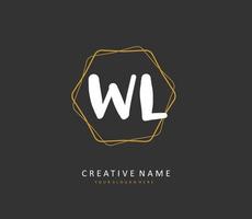 wl Initiale Brief Handschrift und Unterschrift Logo. ein Konzept Handschrift Initiale Logo mit Vorlage Element. vektor