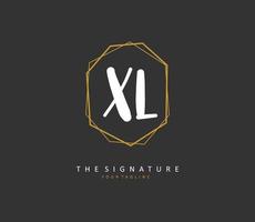 xl Initiale Brief Handschrift und Unterschrift Logo. ein Konzept Handschrift Initiale Logo mit Vorlage Element. vektor