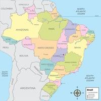 Gekritzel Infografik Brasilien Karte vektor