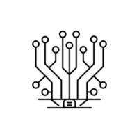 krets ikon vektor. automatisering illustration tecken. robotik tecken. chipsymbol eller logotyp. vektor