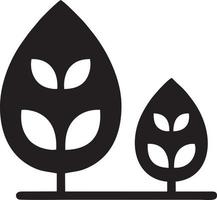 Baum Symbol Symbol Bild Vektor, Illustration von das Baum Botanik im schwarz Bild vektor