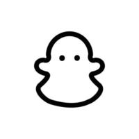 Snapchat Vektor Symbol, Gliederung Stil, isoliert auf Weiß Hintergrund.