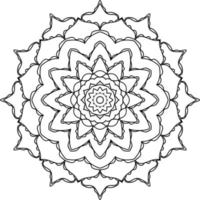 arabicum figur mandala blomma svart och vit dekorativ mandala mönster design vektor