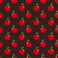 vektor röd äpplen sömlös mönster på röd bakgrund.