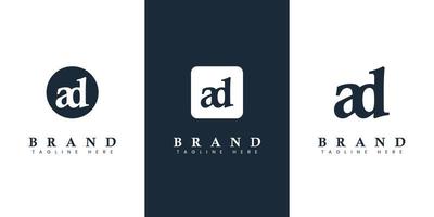 modern och enkel små bokstäver ad brev logotyp, lämplig för några företag med ad eller da initialer. vektor