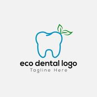 Öko Dental Logo auf Brief Vorlage. Initiale Öko Zahn, Zähne Zeichen Konzept vektor