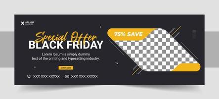 Black Friday Super Sale Facebook-Cover-Vorlage vektor