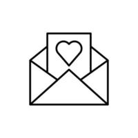 kärlek brev ikon. översikt ikon vektor