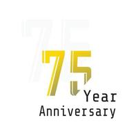 75 Jahre Jubiläumsfeier gelbe Farbvektorschablonen-Designillustration vektor