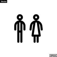 toalett toalett tecken ikon för offentlig navigering symbol. internationell tecken för toalett vektor