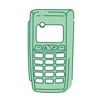 NFC-Gerät, Zahlungsterminal grünes lineares Objekt vektor