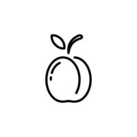 Aprikose Symbol Teil von Obst und Gemüse Symbole vektor