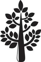 Baum Symbol Symbol Bild Vektor, Illustration von das Baum Botanik im schwarz Bild vektor