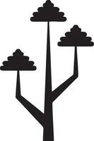 Baum Symbol Symbol Bild Vektor, Illustration von das Baum Botanik im schwarz Bild vektor