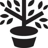 Baum Symbol Symbol Bild Vektor, Illustration von das Baum Botanik im schwarz Bild vektor