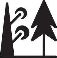 Baum Symbol Symbol Bild Vektor, Illustration von das Baum Botanik im schwarz Bild vektor