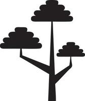 Baum Symbol Symbol Bild Vektor, Illustration von das Baum Botanik im schwarz Bild vektor