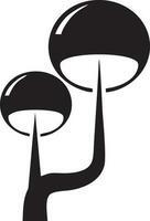 Baum Symbol Symbol Bild Vektor, Illustration von das Baum Botanik im schwarz Bild vektor