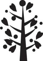 Baum Symbol Symbol Bild Vektor, Illustration von das Baum Botanik im schwarz Bild vektor