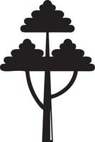 Baum Symbol Symbol Bild Vektor, Illustration von das Baum Botanik im schwarz Bild vektor