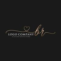 första br feminin logotyp samlingar mall. handstil logotyp av första signatur, bröllop, mode, smycken, boutique, blommig och botanisk med kreativ mall för några företag eller företag. vektor