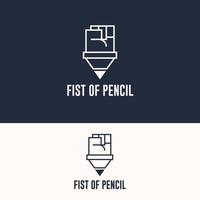 einfach Gliederung Bleistift Logo Vorlage vektor