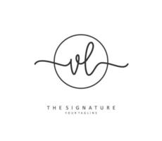 vl Initiale Brief Handschrift und Unterschrift Logo. ein Konzept Handschrift Initiale Logo mit Vorlage Element. vektor