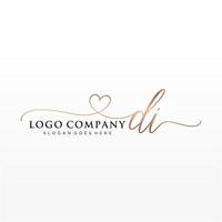 Initiale di feminin Logo Sammlungen Vorlage. Handschrift Logo von Initiale Unterschrift, Hochzeit, Mode, Schmuck, Boutique, Blumen- und botanisch mit kreativ Vorlage zum irgendein Unternehmen oder Geschäft. vektor